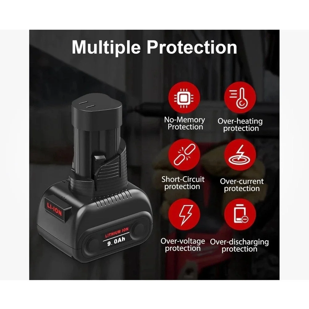 2 Packs 9.0Ah Replacement for Milwaukee M12 Battery, Compatible with Milwaukee 1
